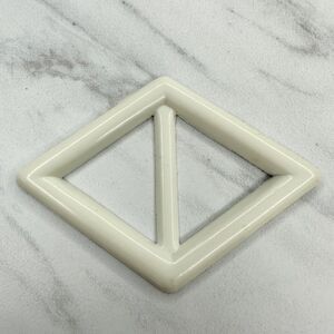 Vintage Plastic White Scarf Slide Shirt Tie Bar Belt Buckle